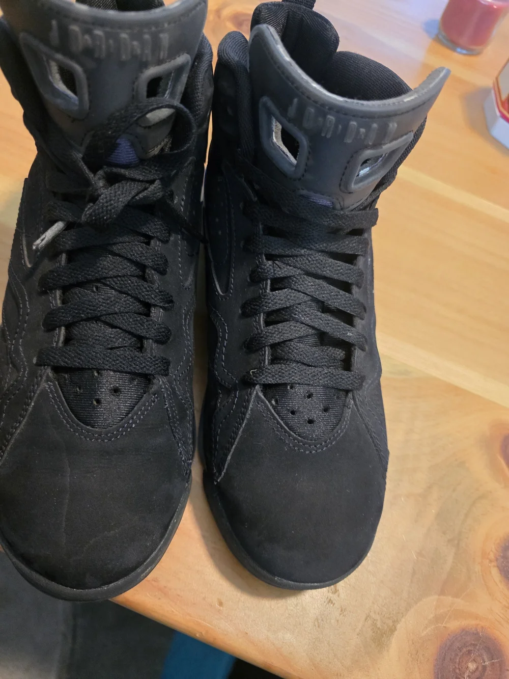 Jordan Air Jordan 6 Retro Black Blue High Top Suede Sneaker Men's Shoes Sz 7